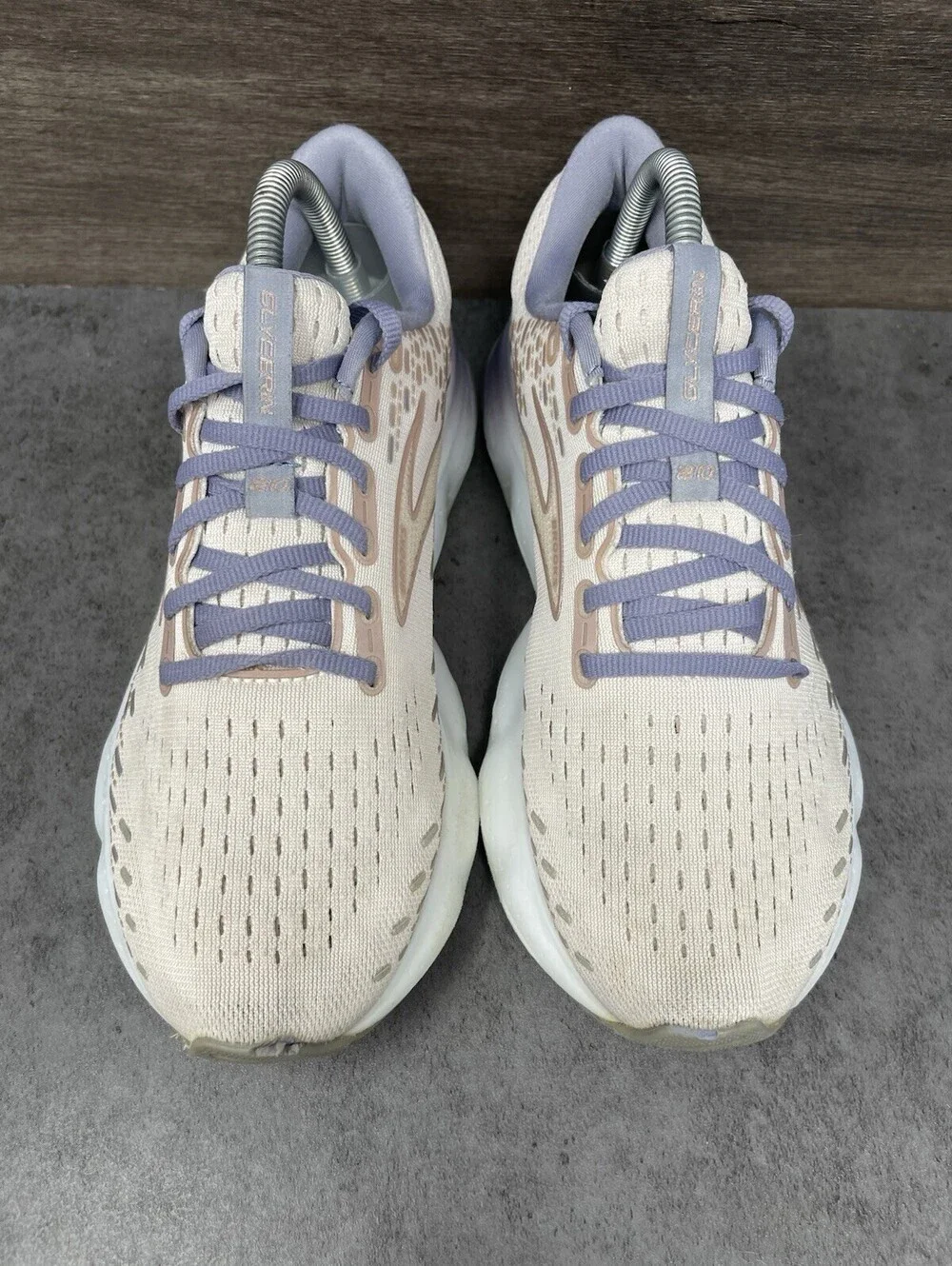 Brooks Glycerin 20 Beige Purple Womens Size 9 Running Walking Shoes 1203691B512